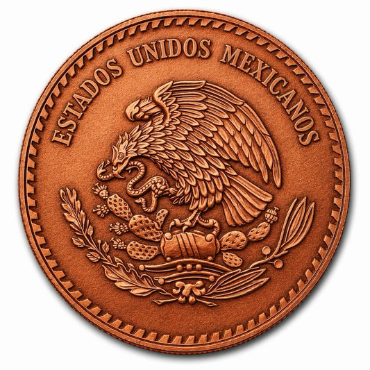 Mexico 5 Pesos Cuahtemoc 80 Year Anniversary 5 oz Copper Medal