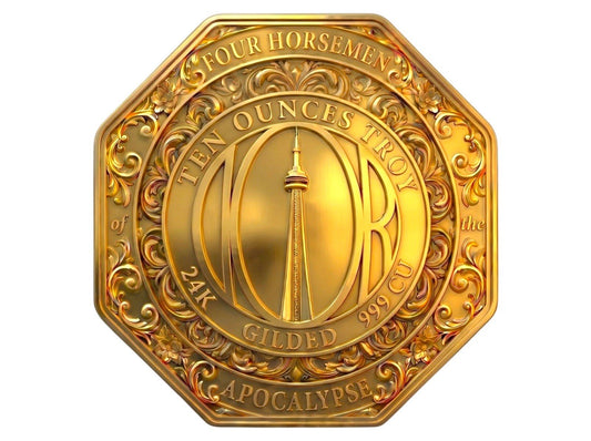 Four Horsemen of the Apocalypse - Famine Gold Gilt 10oz Copper Medal