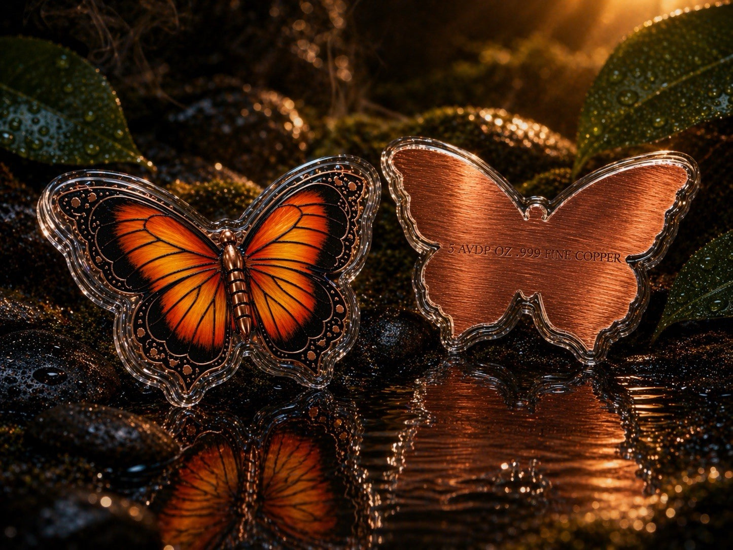 Monarch Butterfly .999 5oz Copper Art Piece