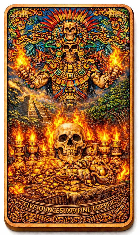 Aztec Ritual Colorized 5 oz Copper Bar