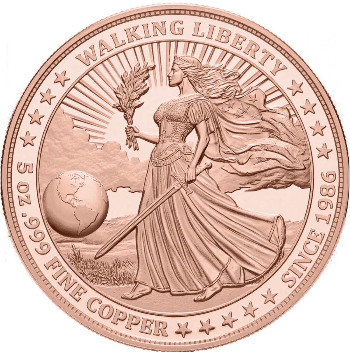 2026 Liberia Five Continents Bullion Icons 5 x 5 oz Copper Coin Set