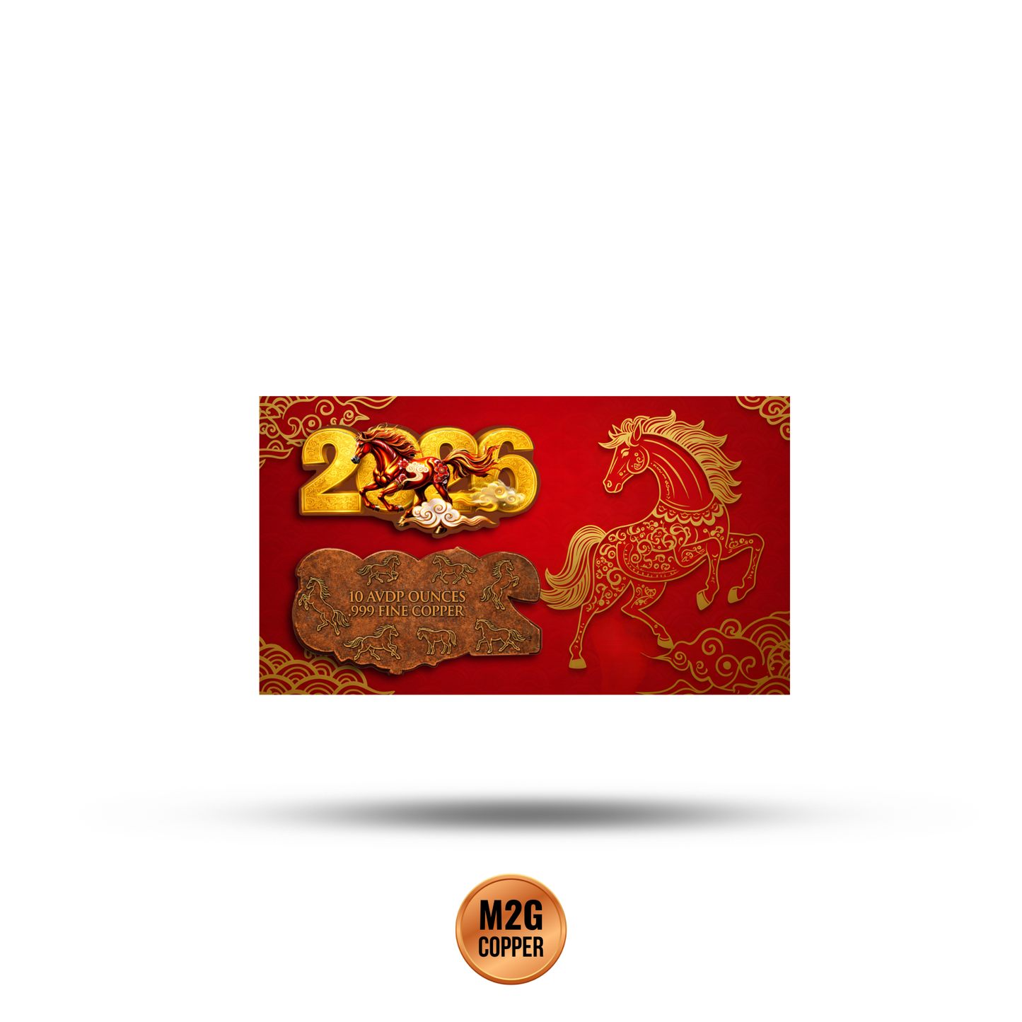 2026 Year of the Horse | 10 oz Colorized Shaped Copper Medal