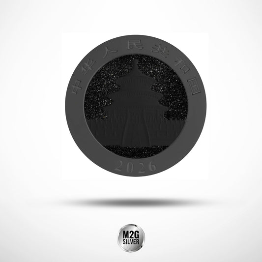 China Panda Triple Black Diamond Edition 30g Silver Coin