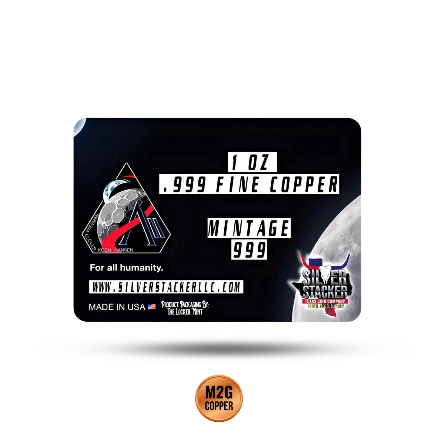 Artemis II Colorized 1 oz Copper Round in Card