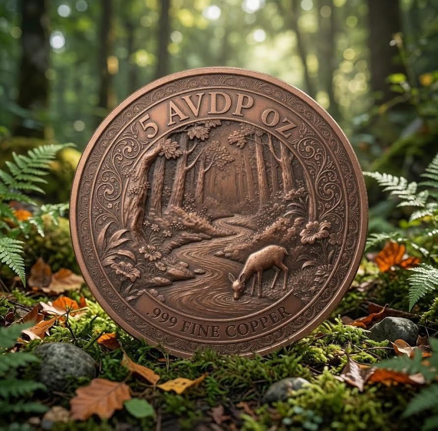 2026 Enchanted Forest 5oz Copper Coin in Box with Deer