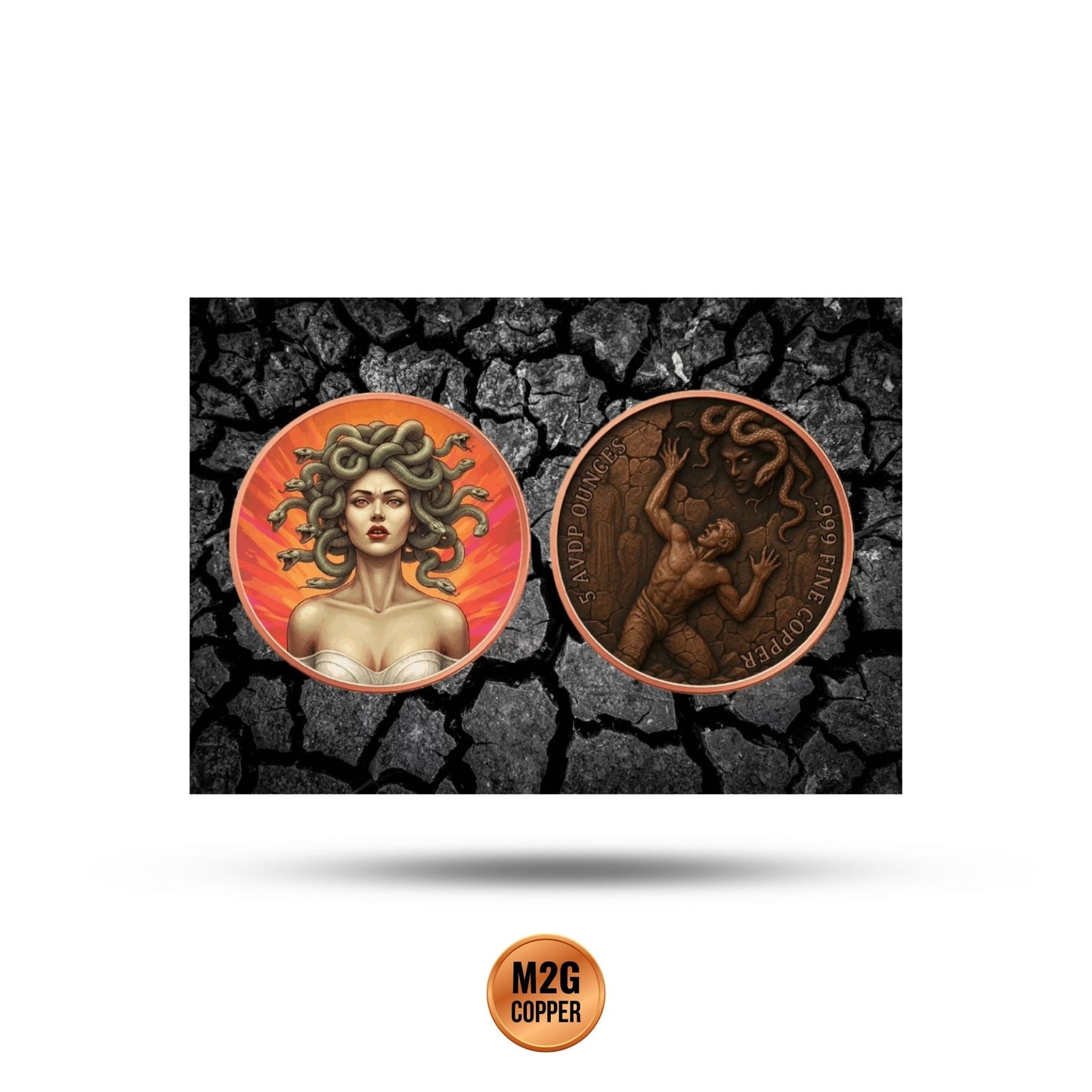 Medusa’s Gaze 5 oz Colorized Copper Round
