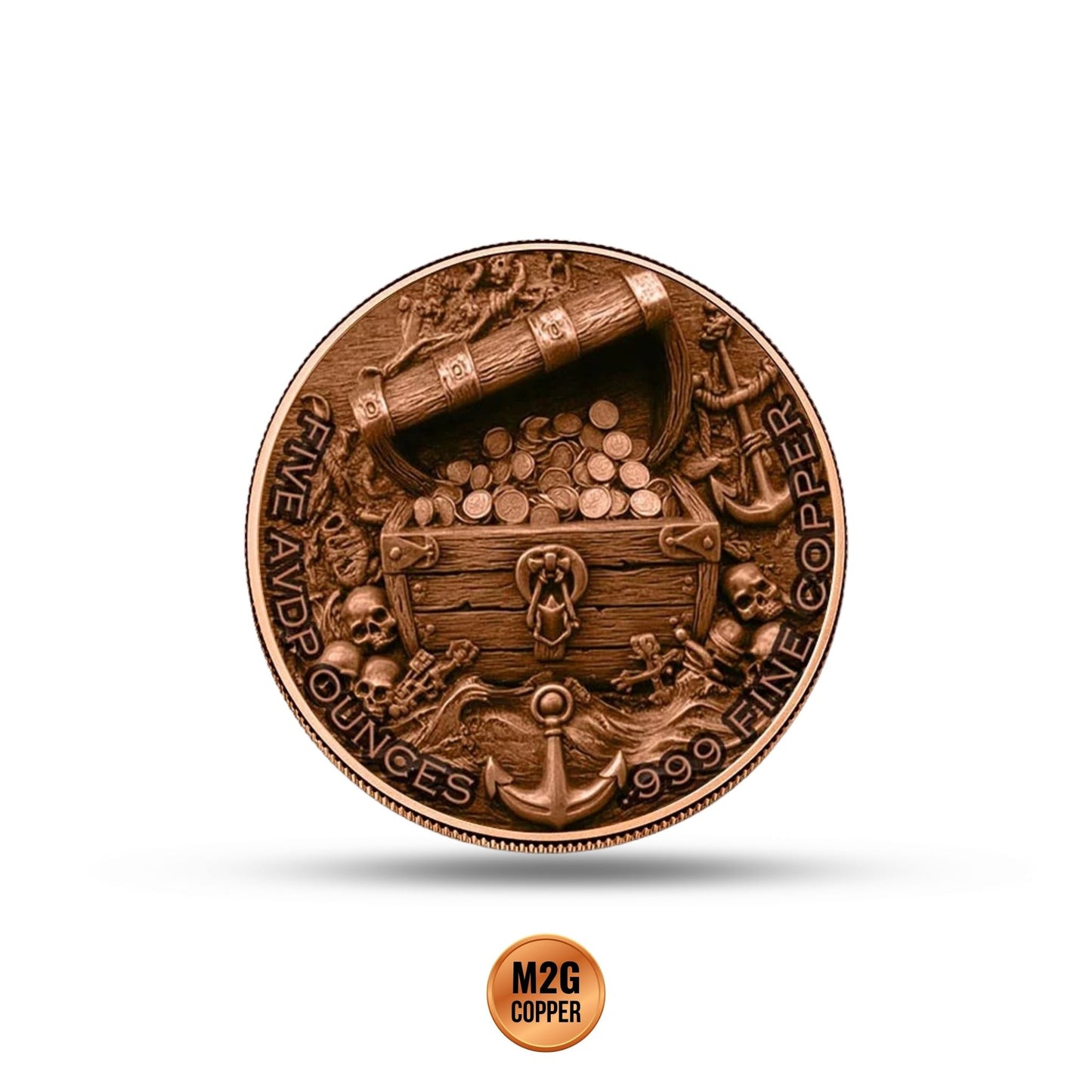 Captain Blackheart 5 oz Antiqued Copper Round (New in Capsule)