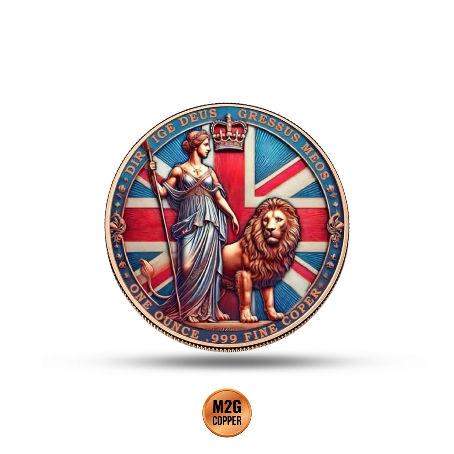 Britannia Rules The Waves Colorized 1 oz Copper Round (New)