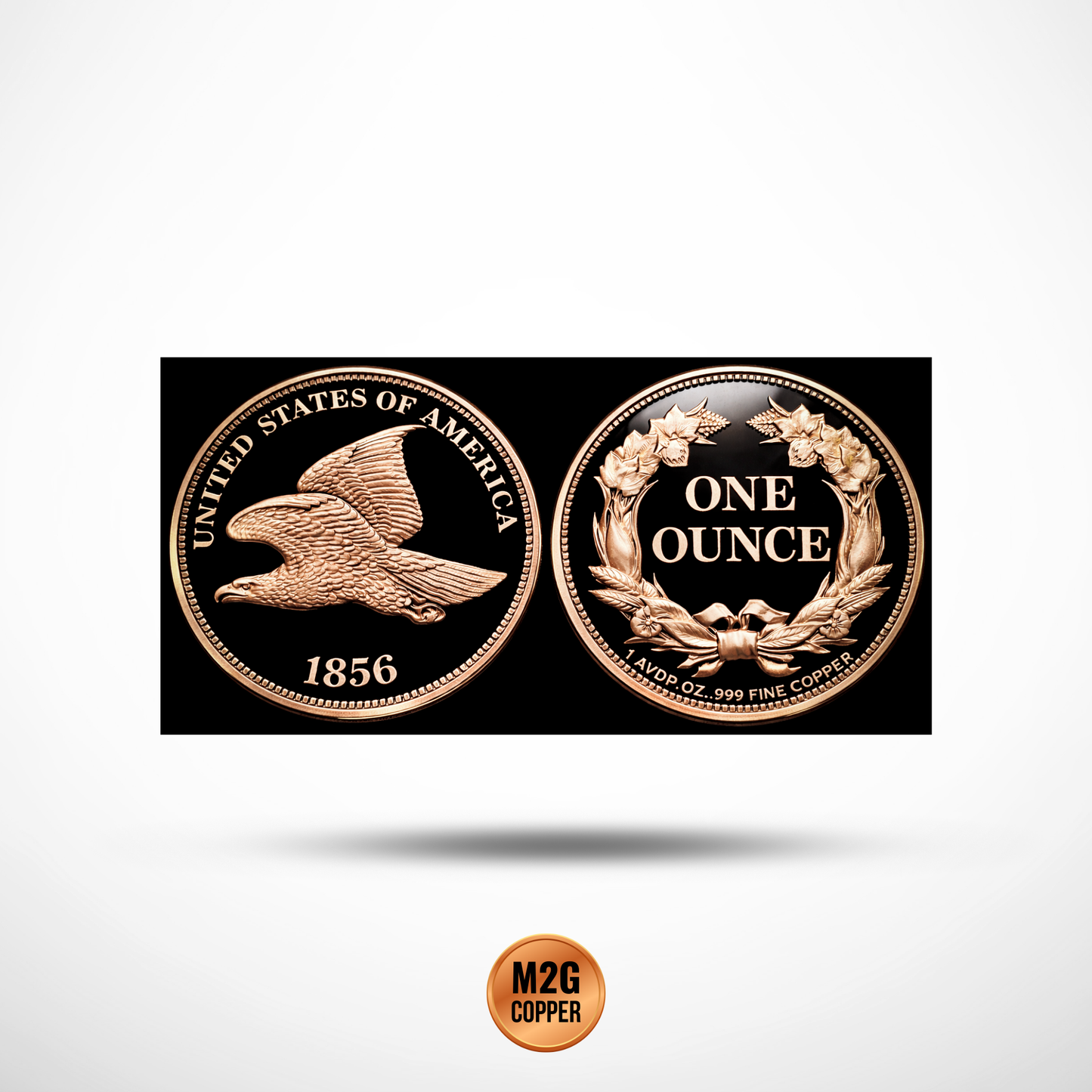 1856 Flying Eagle Cent Design 1 oz Copper Round