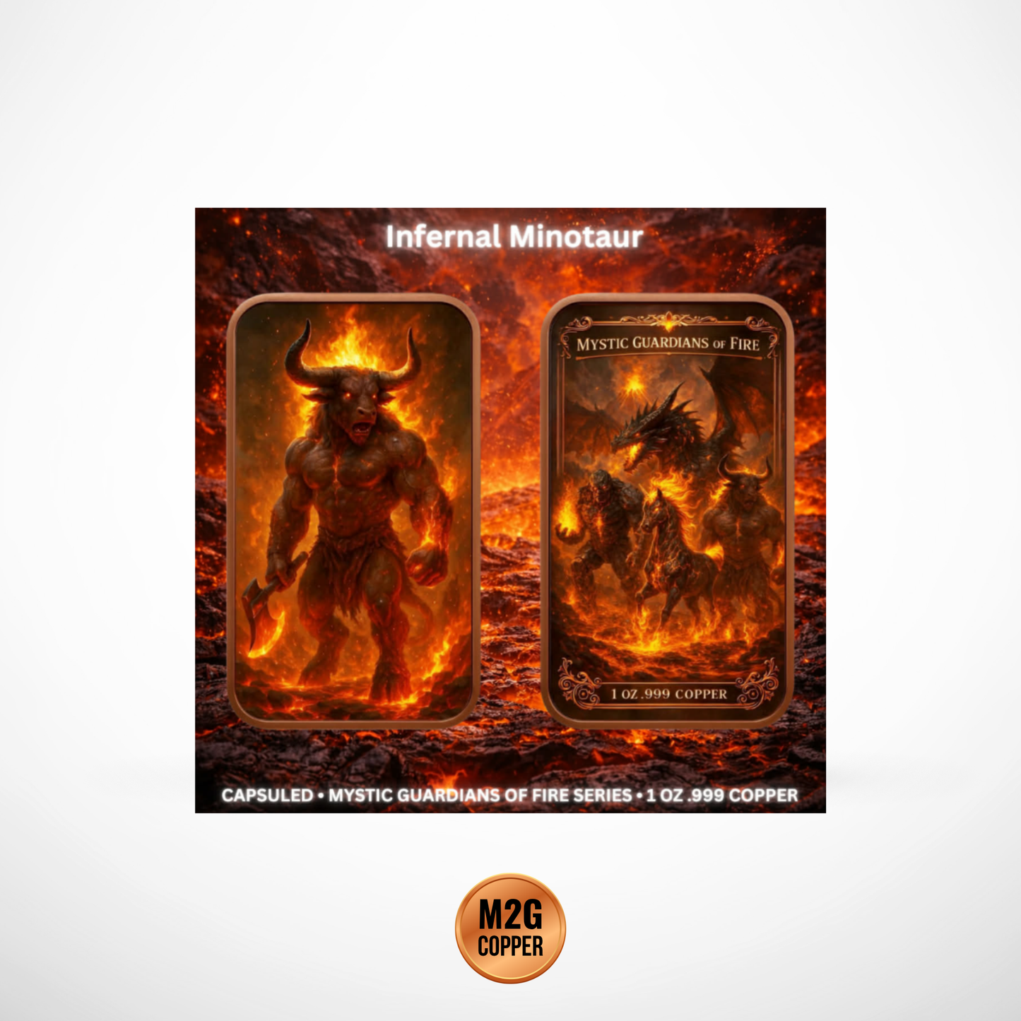 Mystic Guardians of Fire 4 x 1 oz Copper Bar Set