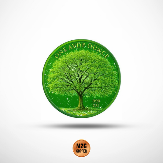 Spring Maple Colorized Diamond Dust 1 oz Copper Round