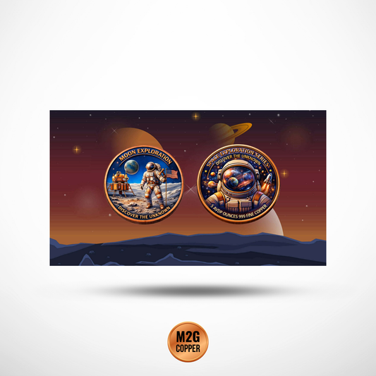 Moon Exploration – 5oz .999 Fine Colorized Copper Round