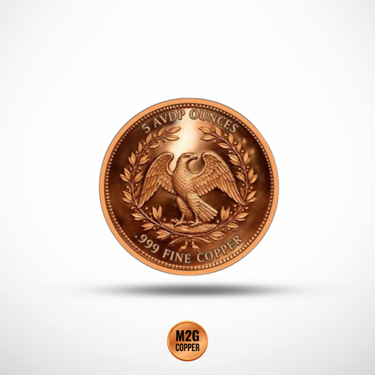 Flowing Hair Colorized 5 oz Copper Round