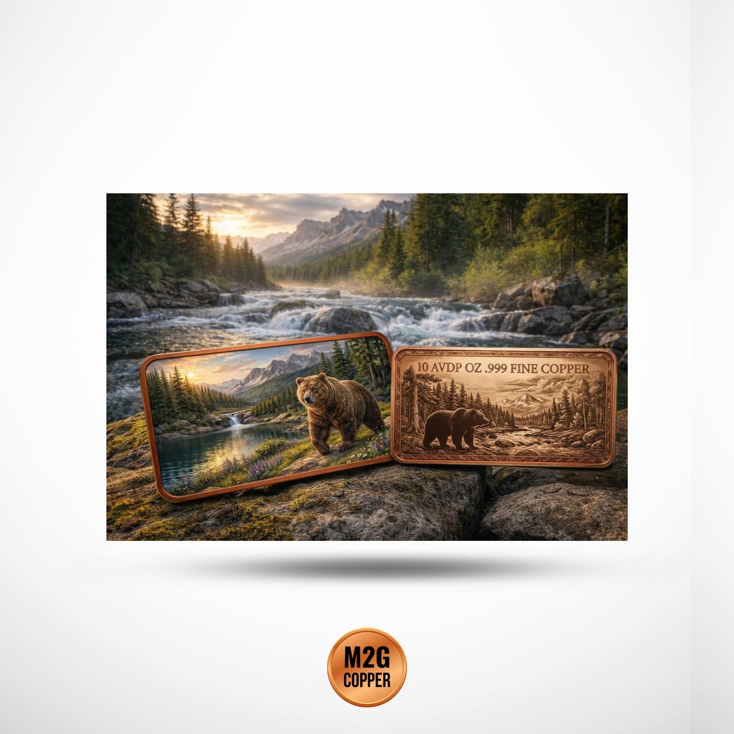 Grizzly Bear 10oz Copper Bar