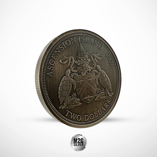 2026 Ascension Islands Rogue Bison UHR Antiqued 2 oz Silver Coin