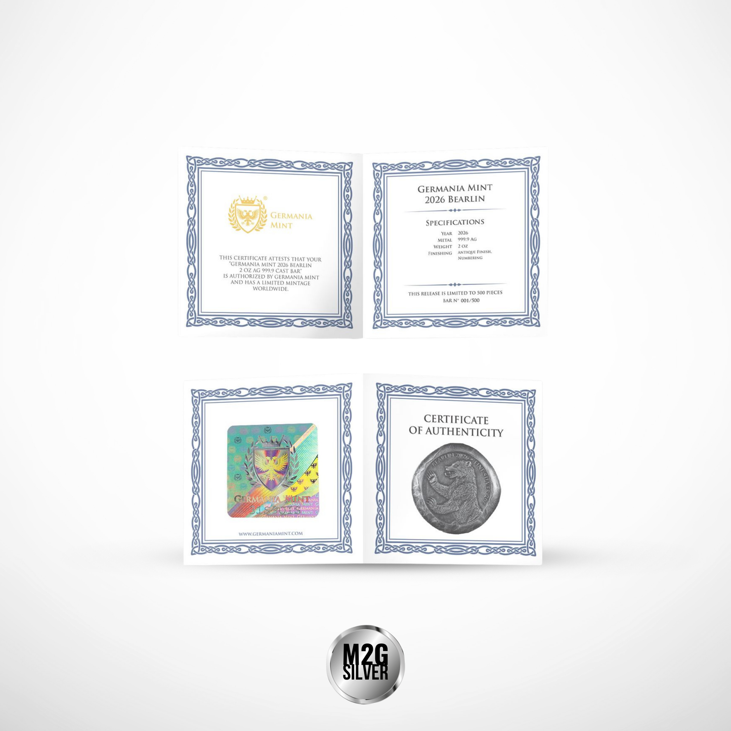 2026 Germania Bearlin 2 oz Silver Cast Round