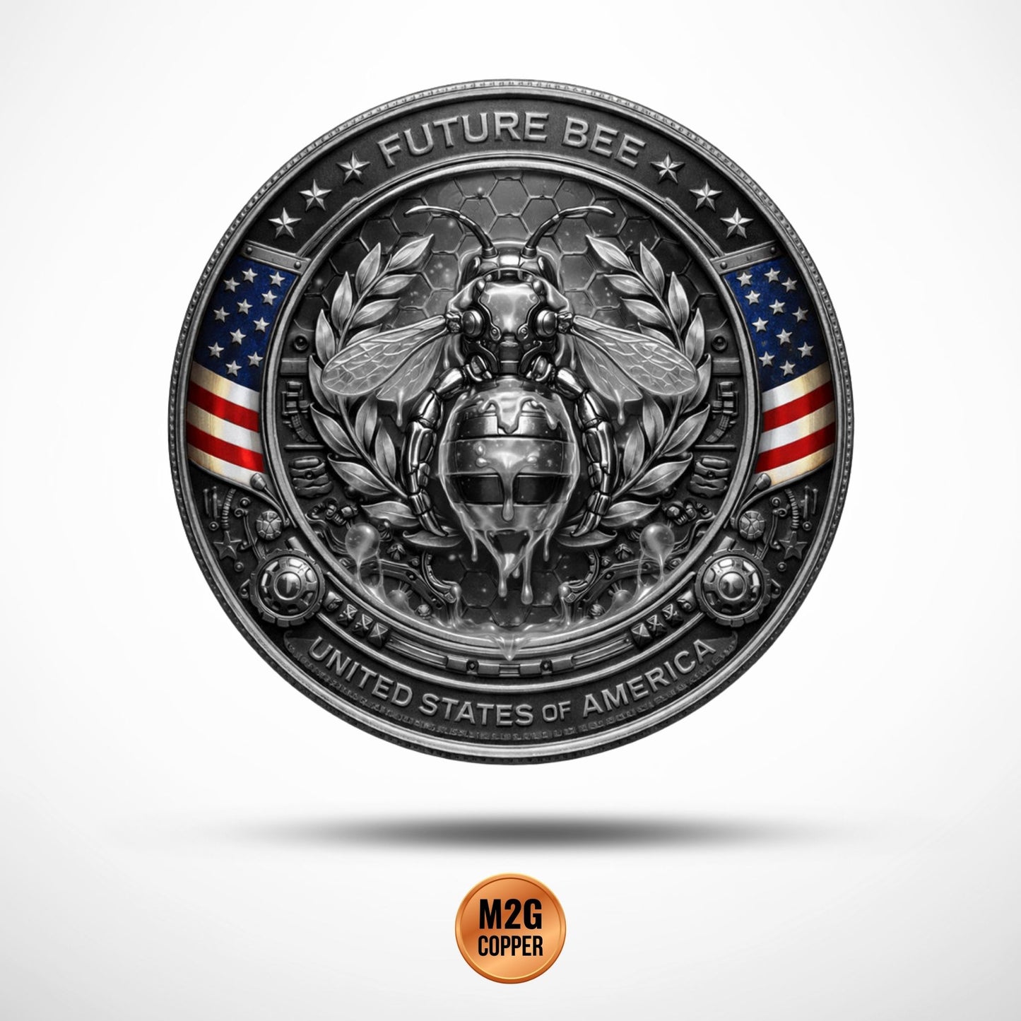 FUTURE AMERICAN BEE 1 Oz .999 Glow in The Dark Copper Round Italy 2026