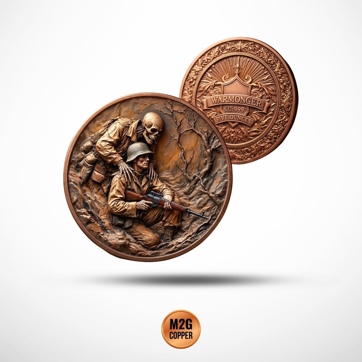 WARMONGER 5oz .999 High Relief Copper Medal in Capsule