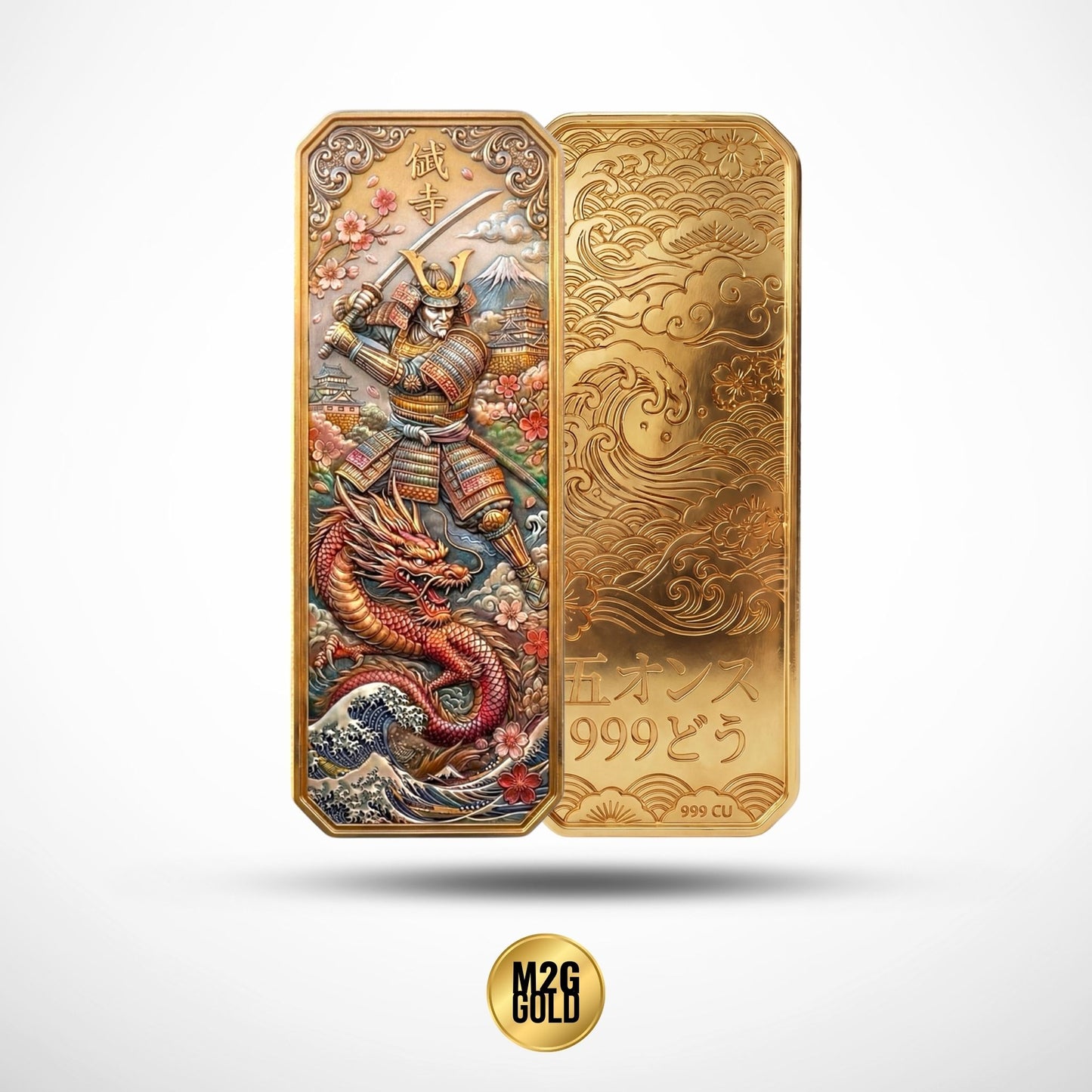 ANCIENT LEGACIES: JAPAN - 5oz .999 24kt Gold Glided Colorized Copper Bullion