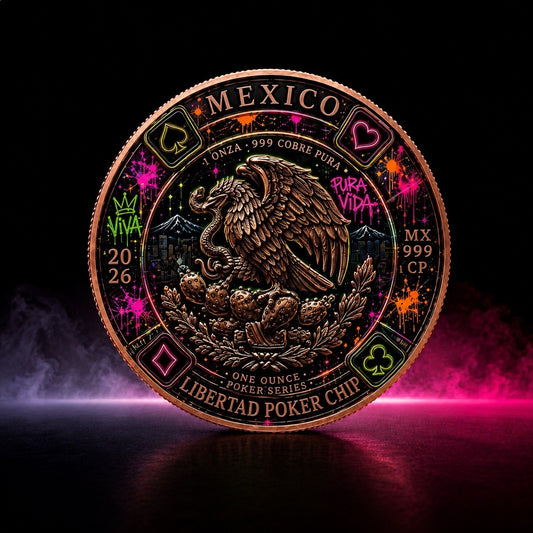 Street Graffiti 5 oz Copper Libertad Poker Chip