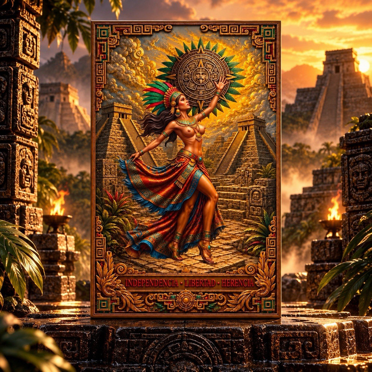 2026 Dance of the Aztecs 5 Gram .999 Fine Silver Colorized Foil