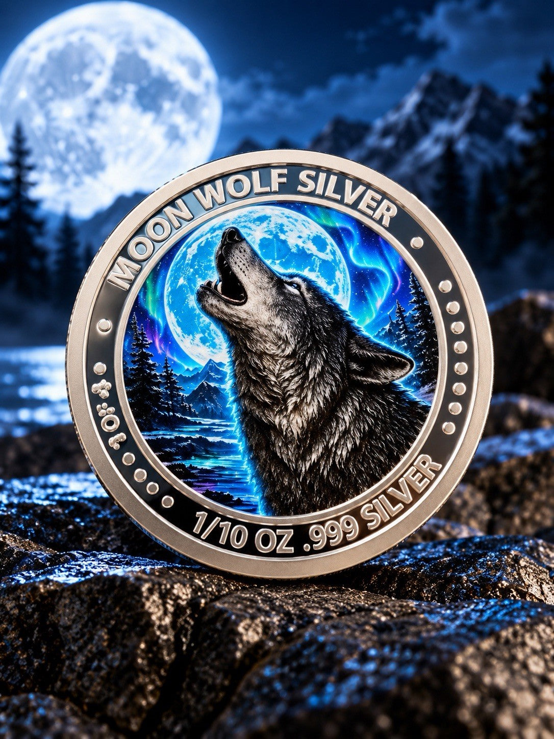 2026 Phases Of Moon Series: Moon Wolf 1/10oz Silver Round 1st Release