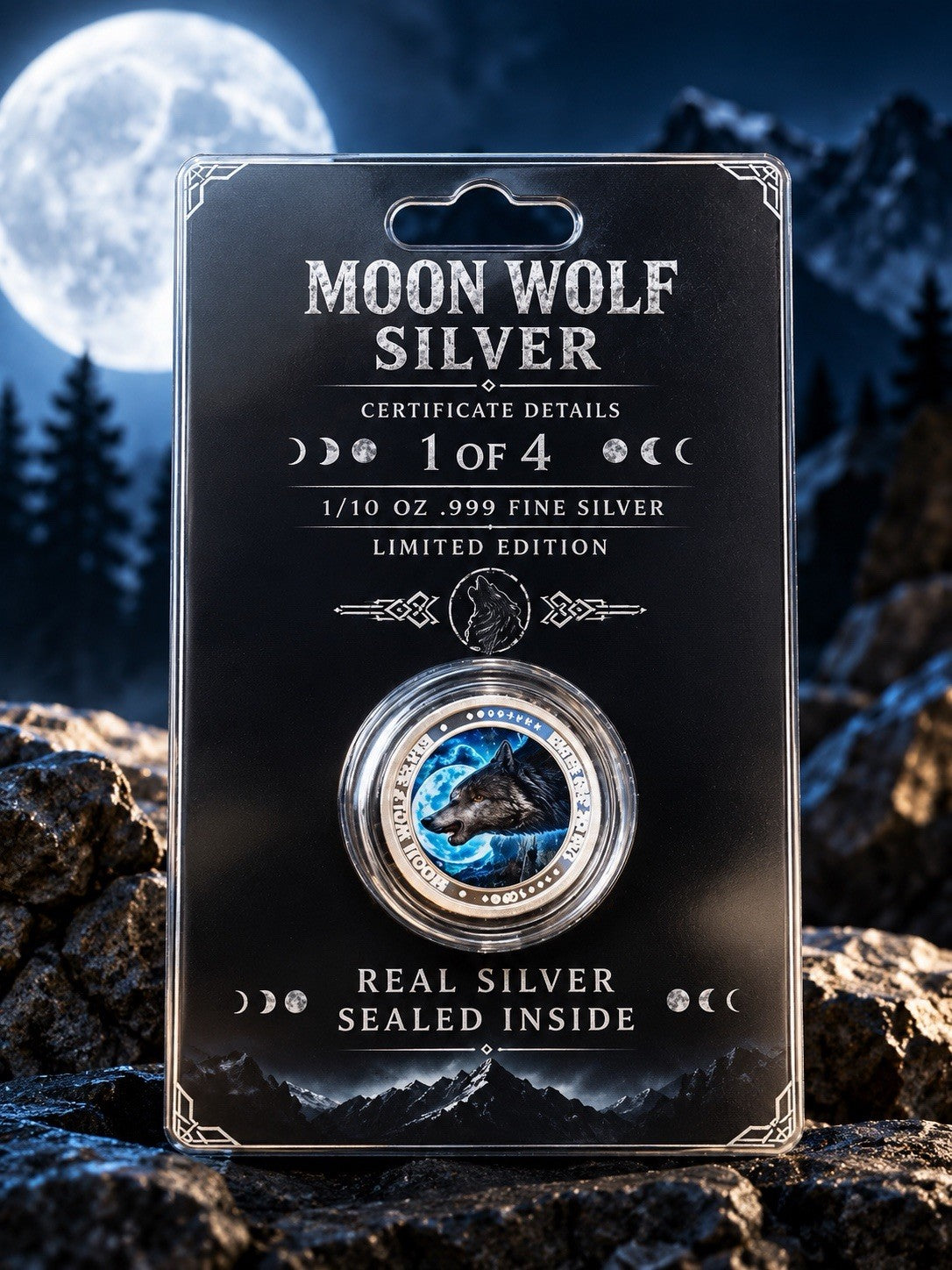 2026 Phases Of Moon Series: Moon Wolf 1/10oz Silver Round 1st Release
