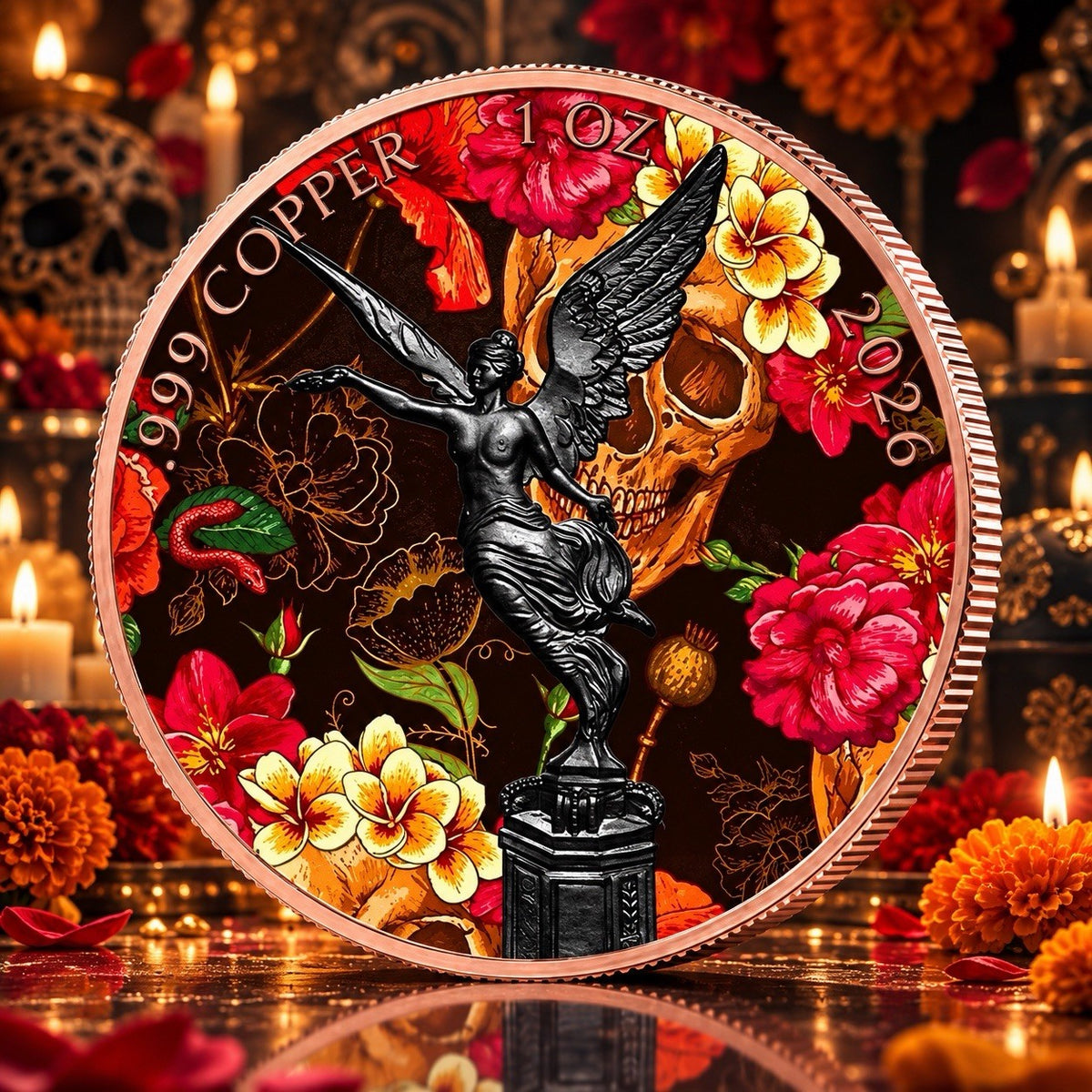 2026 Libertad Art & Passion Series: Floral Love 1oz Copper Round