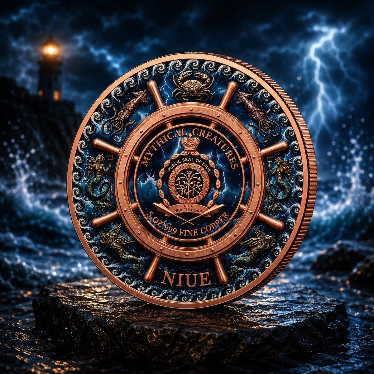 2026 Kraken White Squall Mythical Creatures 5 Oz Copper Coin