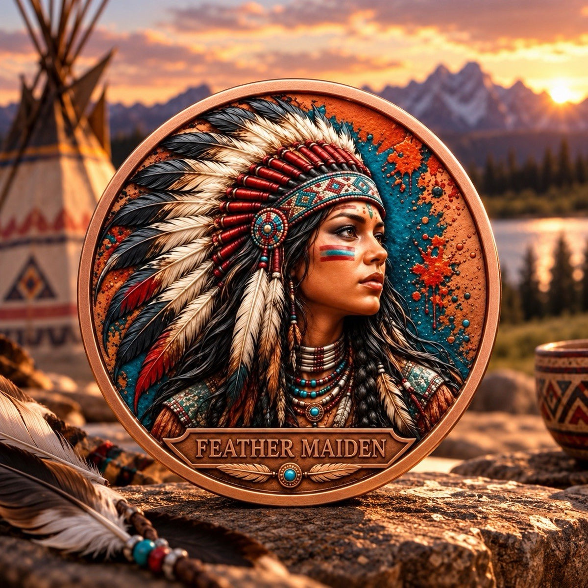 2026 Spirits Indian Series: Feather Maidens 5oz Copper Round