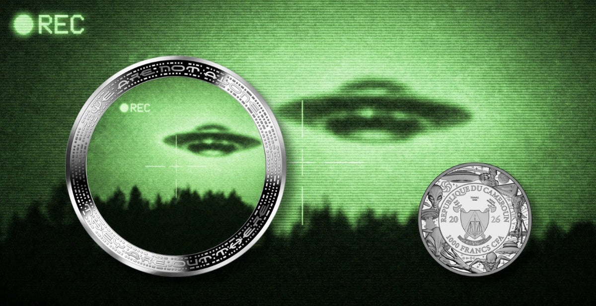 2026 Cameroon UFO Nightvision 1 oz .999 Silver Proof Coin Alien Series