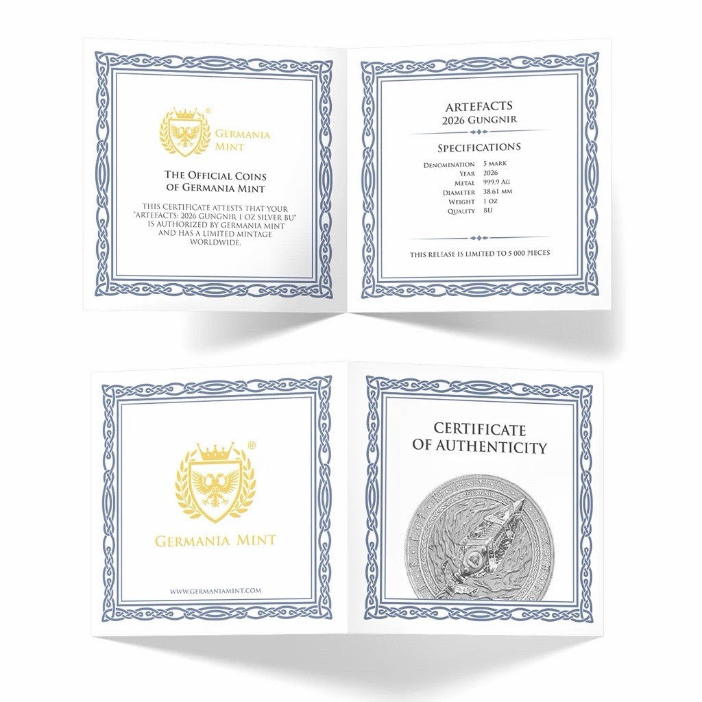 2026 Germania Mint Gungnir 1 oz .9999 Silver Coin BU Norse Artefacts