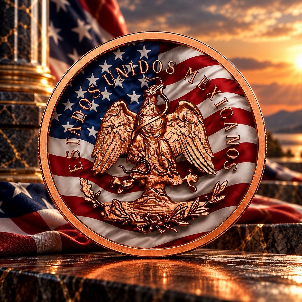2026 America Flag Libertad 5 oz .999 Fine Copper Round Bullion Coin