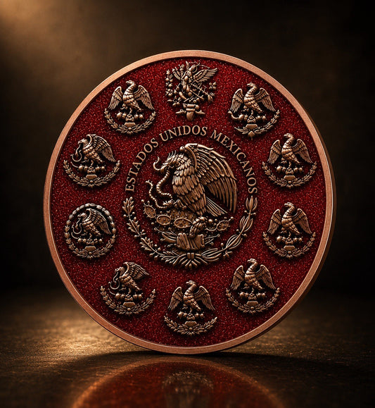 Libertad Red Double Sided Diamond Dusted 5 oz Fine Copper