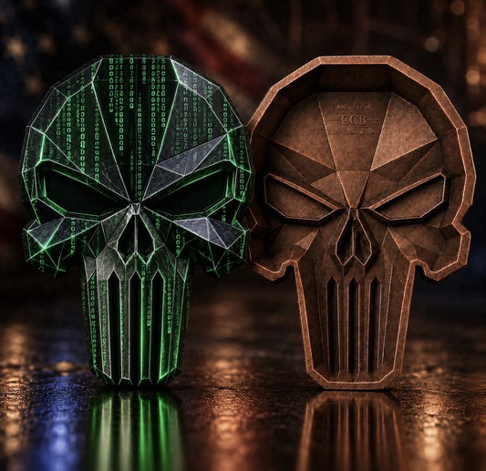 3 oz Matrix Code Skull Stackable Copper