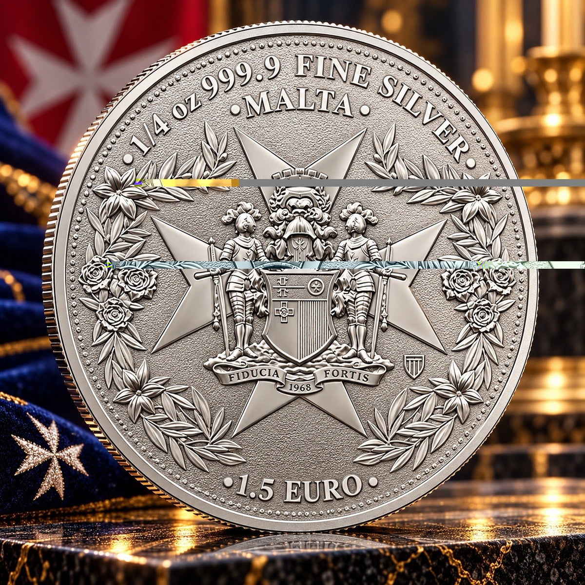 2026 Malta Golden Eagle 1/4 oz .999 Silver Coin BU in Assay Card