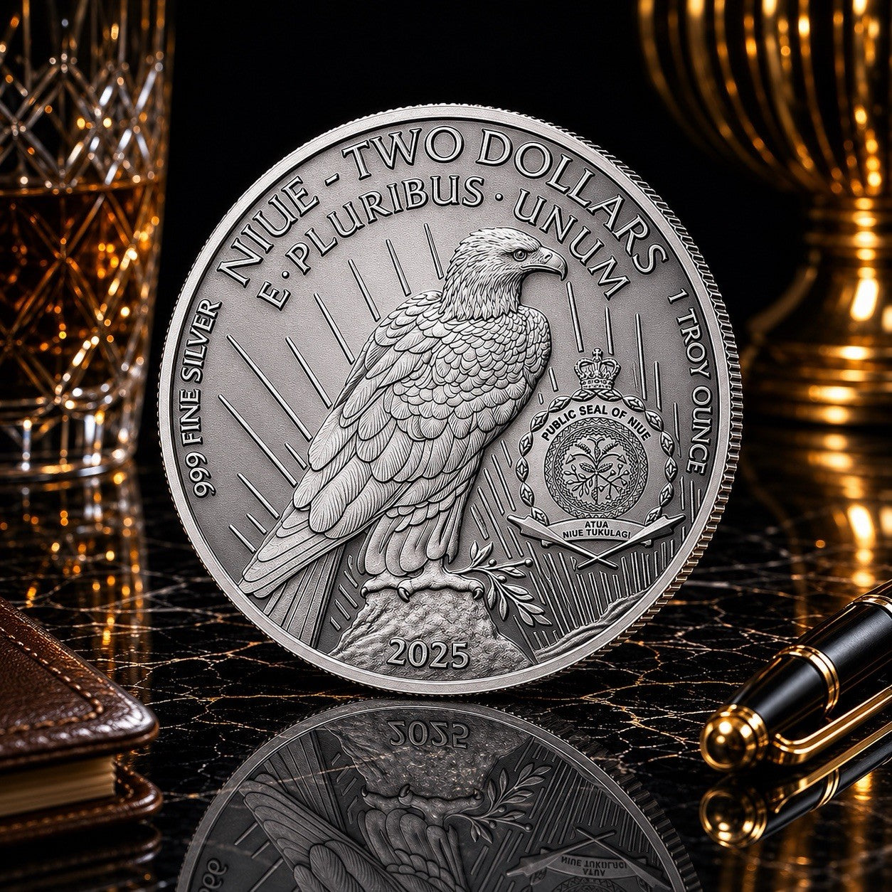 2025 Niue Peace Dollar UHR Incused 1 oz Silver Coin