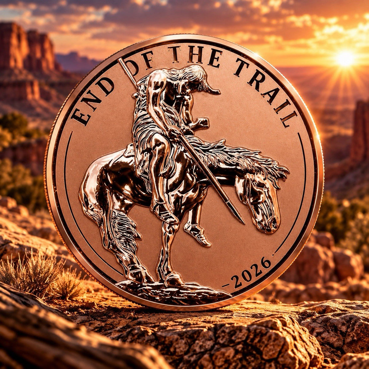 2026 Liberia End of the Trail 1 Kilo .999 Fine Copper Coin High Relief