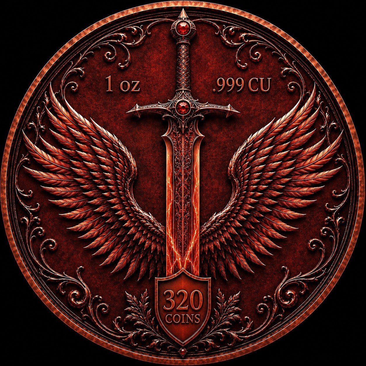 Fire Dragon Libertad Tribute 5 oz Copper Medal with Colorized Antique Finish