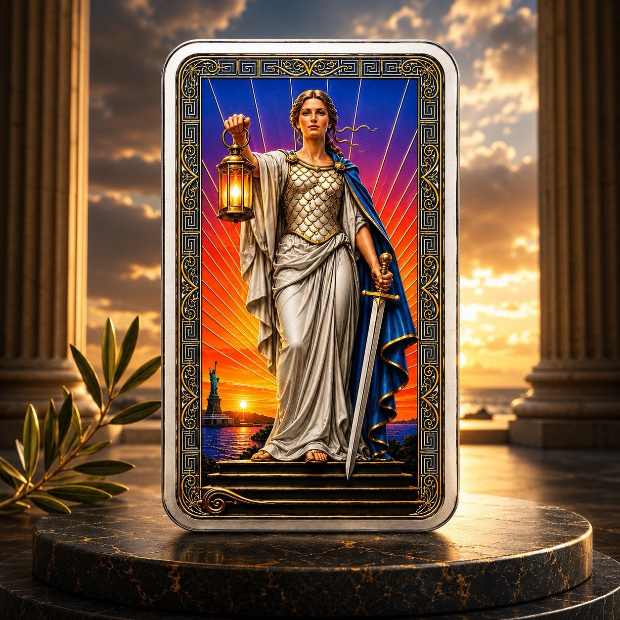 Pamp Lady of Liberty Colours Illuminated Edition 10 oz Silver