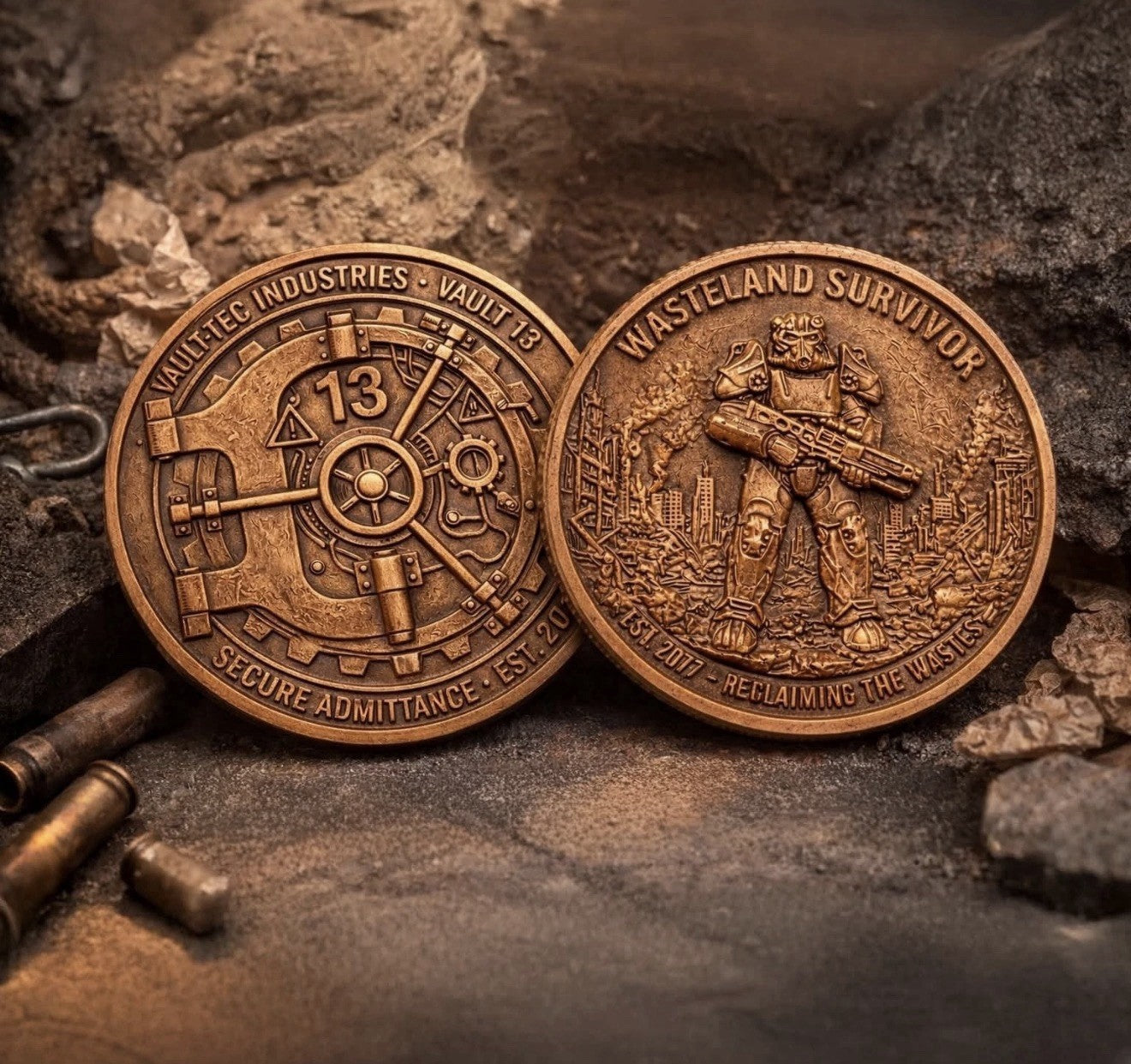 Wasteland Survivor Antiqued .999 5oz Copper Medal