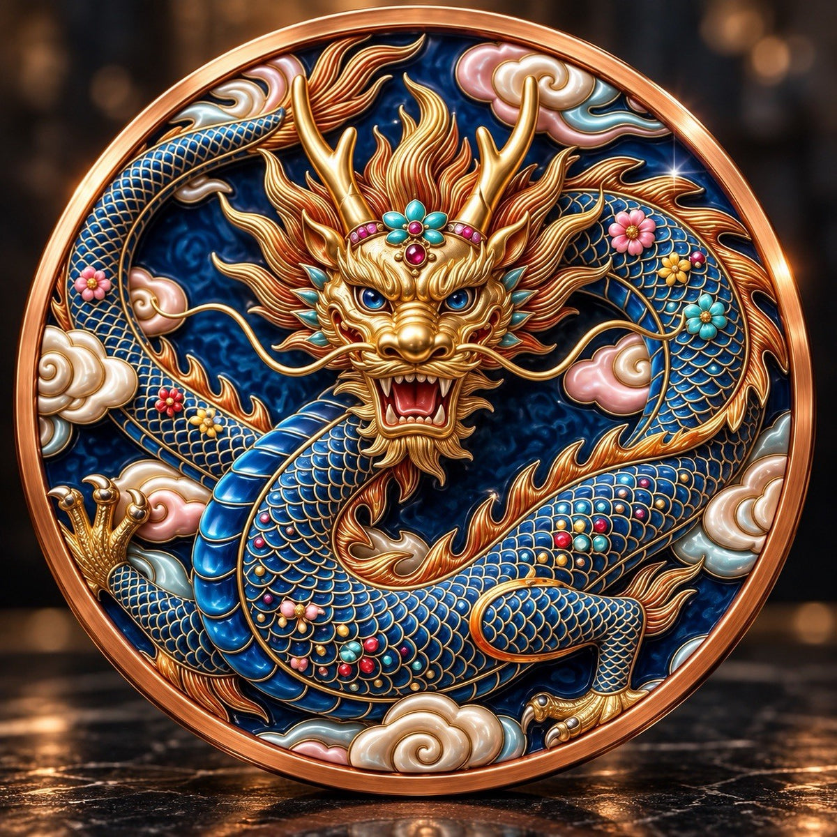 2026 Imperial Dragon Series: Azure Majesty 5oz Cooper Round