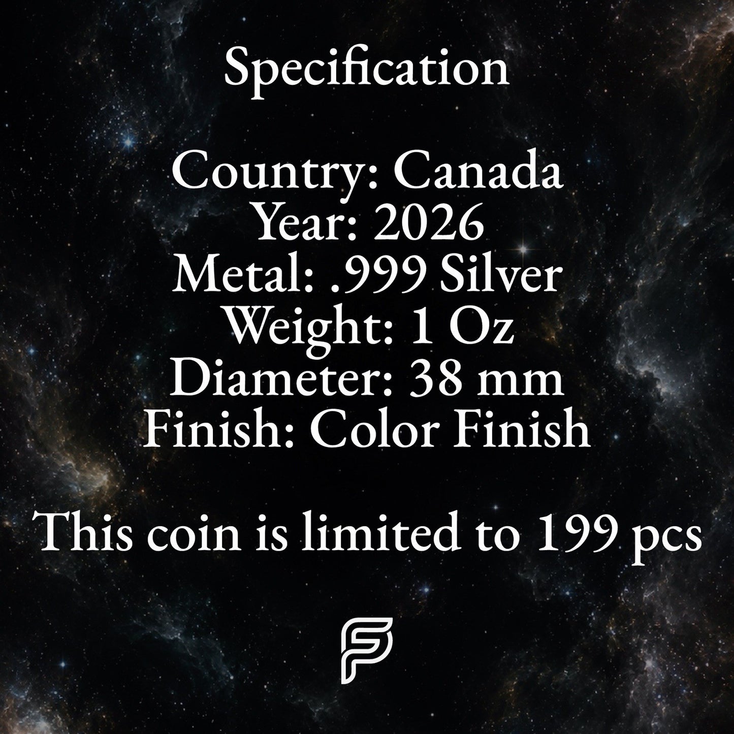 2026 Canada Maple Leaf Cosmic Reaper Edition 1 oz Silver Coin (PRE-ORDER)