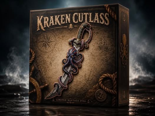 5 oz Kraken Sword .999 Shaped Copper