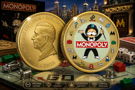 2026 Solomon Islands Monopoly Super Luxe Gold-Plated 45g CN Coin