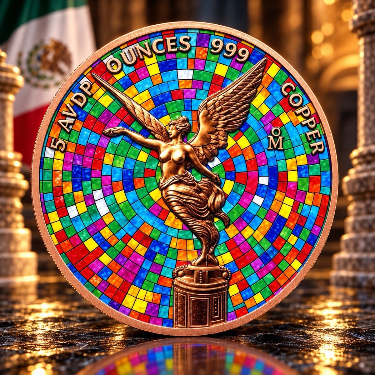 2026 Mexico Mosaic Libertad 5 oz Copper Medal