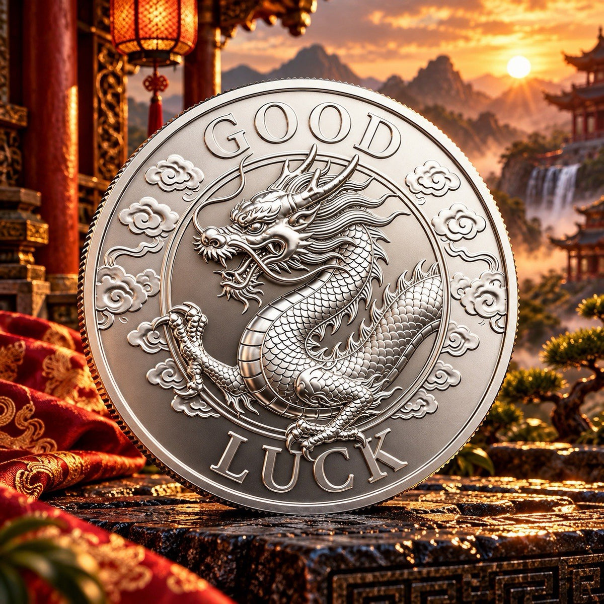 2026 Good Luck Dragon 3g .999 Fine Silver Medal, Brilliant Uncirculated