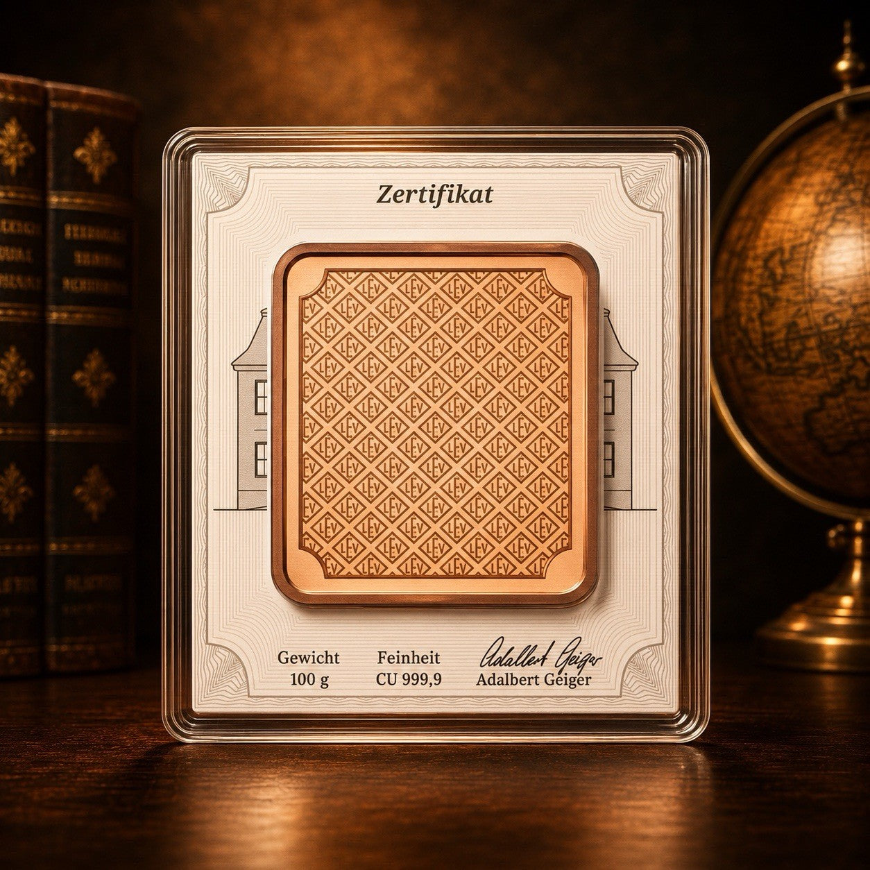 Geiger Edelmetalle 100 Gram 9999 Copper Square In Mint Assay