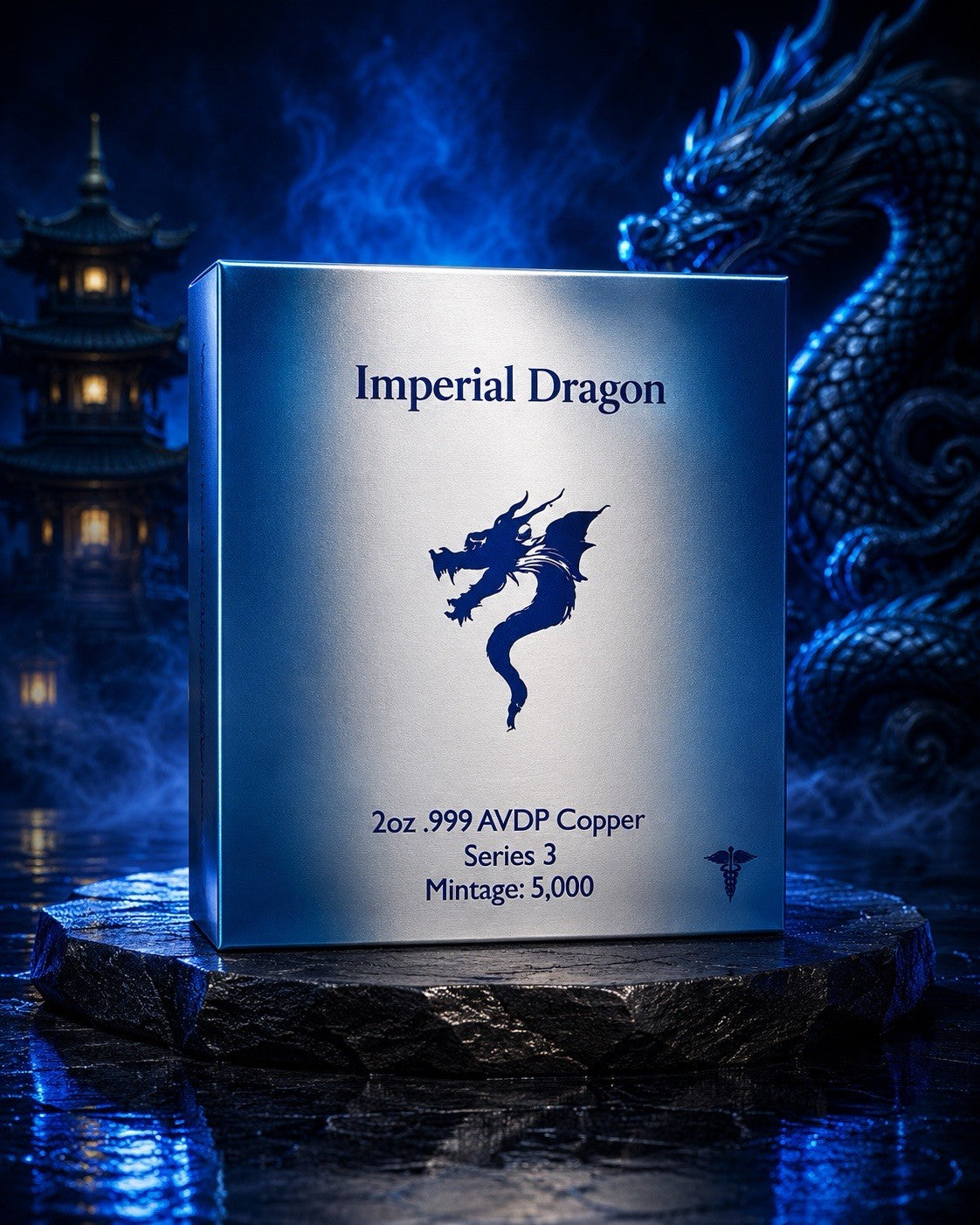 2 oz copper Ninja Star Dragon in Box