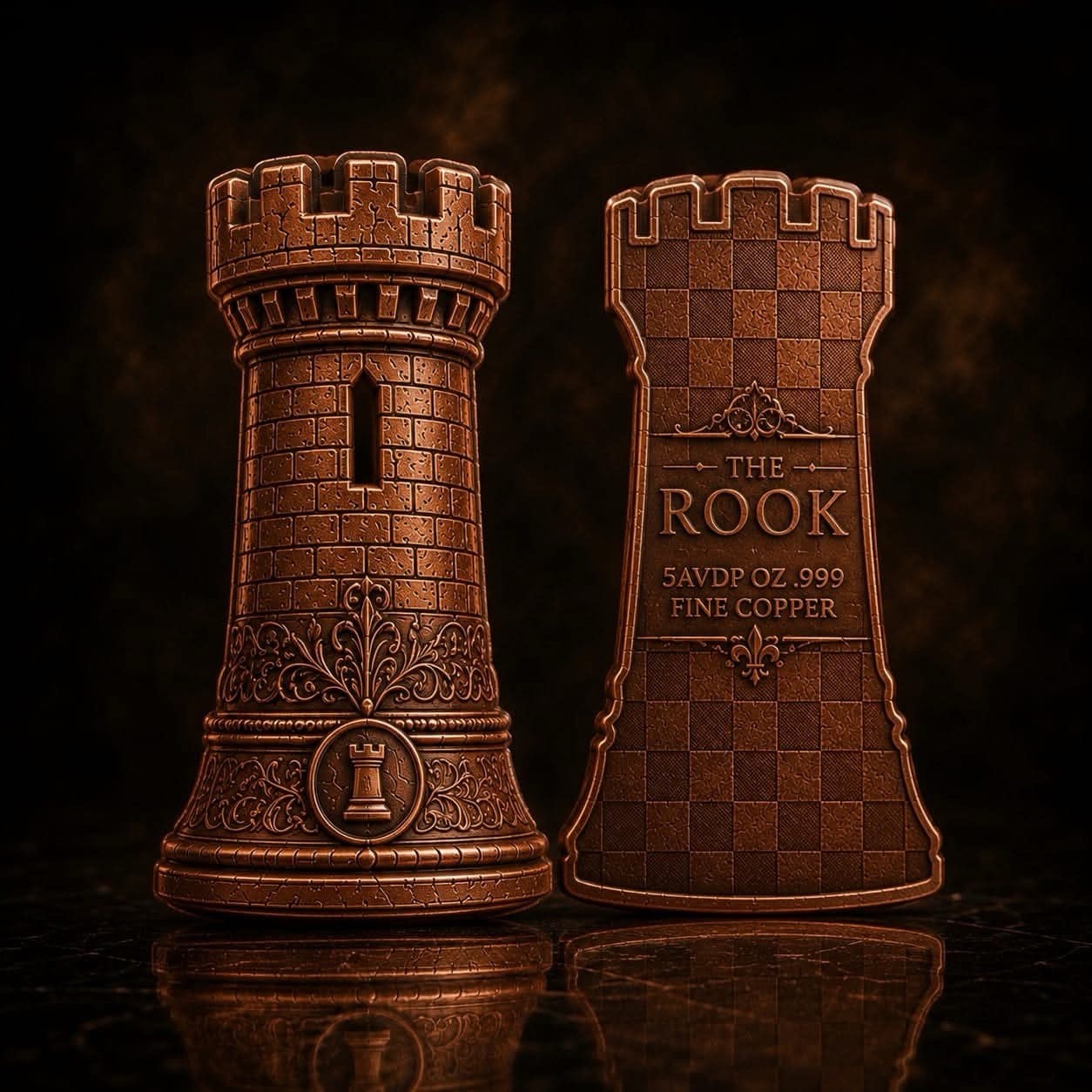5 oz The Rook .999 Copper Shaped Bar